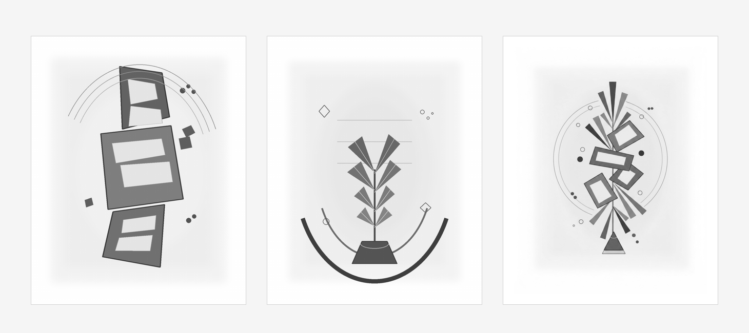Nervli grayscale custom triptych preview